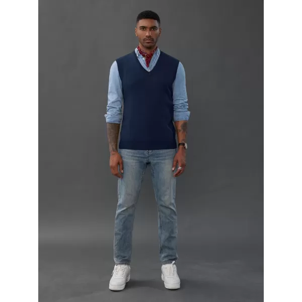 PJ PAUL JONES Mens Sweater Vest Wool Blended Knitted Vest Sweaters V-Neck Sleeveless Pullover Vests