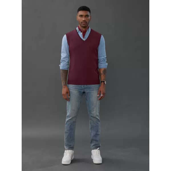 PJ PAUL JONES Mens Sweater Vest Wool Blended Knitted Vest Sweaters V-Neck Sleeveless Pullover Vests