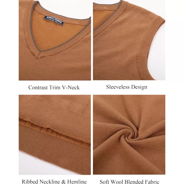 PJ PAUL JONES Mens Sweater Vest Wool Blended Knitted Vest Sweaters V-Neck Sleeveless Pullover Vests