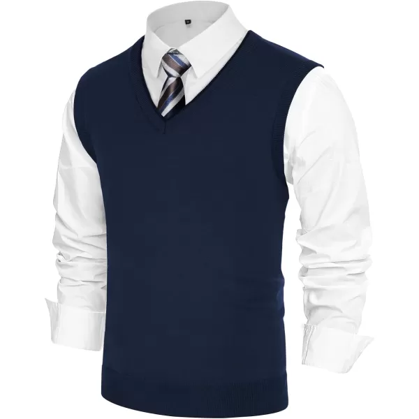PJ PAUL JONES Mens Sweater Vest Wool Blended Knitted Vest Sweaters V-Neck Sleeveless Pullover Vests