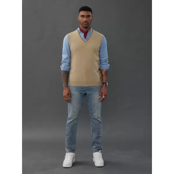 PJ PAUL JONES Mens Sweater Vest Wool Blended Knitted Vest Sweaters V-Neck Sleeveless Pullover Vests