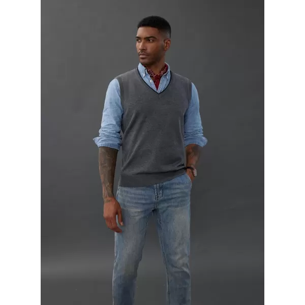 PJ PAUL JONES Mens Sweater Vest Wool Blended Knitted Vest Sweaters V-Neck Sleeveless Pullover Vests