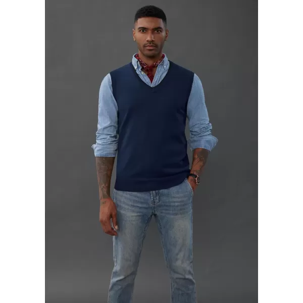 PJ PAUL JONES Mens Sweater Vest Wool Blended Knitted Vest Sweaters V-Neck Sleeveless Pullover Vests