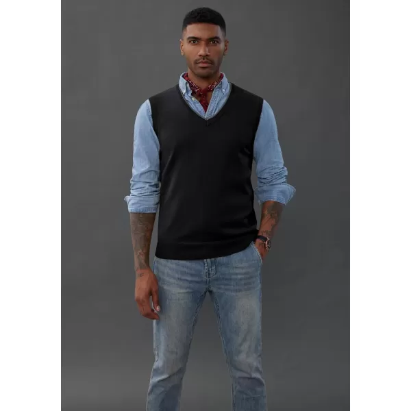 PJ PAUL JONES Mens Sweater Vest Wool Blended Knitted Vest Sweaters V-Neck Sleeveless Pullover Vests