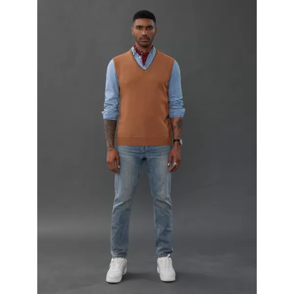 PJ PAUL JONES Mens Sweater Vest Wool Blended Knitted Vest Sweaters V-Neck Sleeveless Pullover Vests