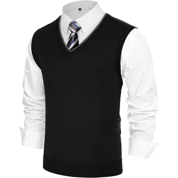 PJ PAUL JONES Mens Sweater Vest Wool Blended Knitted Vest Sweaters V-Neck Sleeveless Pullover Vests