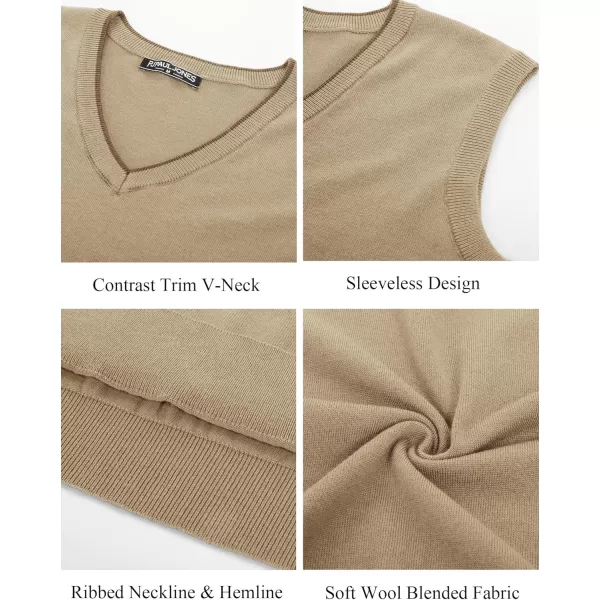 PJ PAUL JONES Mens Sweater Vest Wool Blended Knitted Vest Sweaters V-Neck Sleeveless Pullover Vests