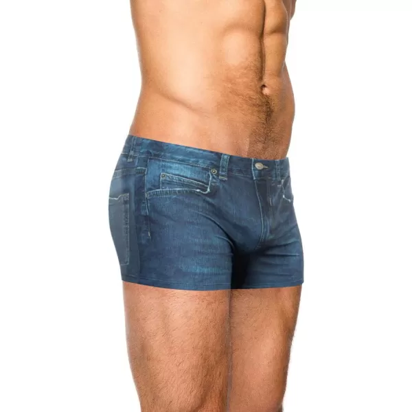 PJ PAUL JONES Men's Swim Trunks Denim Print Beach Swimwear Swimsuit Bikini Briefs