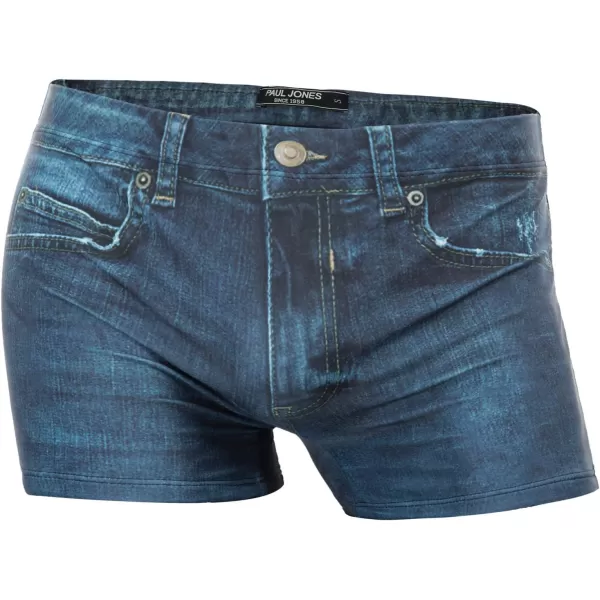PJ PAUL JONES Men's Swim Trunks Denim Print Beach Swimwear Swimsuit Bikini Briefs
