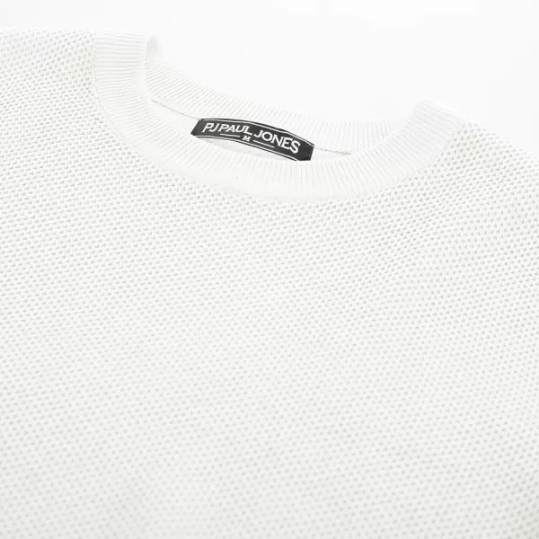 PJ PAUL JONES Men's T-Shirts Casual Knit Short Sleeve Crewneck Honeycomb Waffle Solid Knitted Pullover Tees