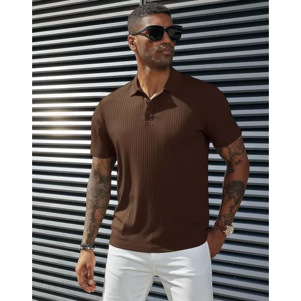 PJ PAUL JONES Mens Texture Polo Shirts Casual Wrinkle Free Elasticity Short Sleeve Knit Golf Shirt Tops
