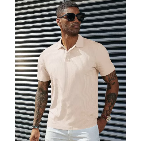 PJ PAUL JONES Mens Texture Polo Shirts Casual Wrinkle Free Elasticity Short Sleeve Knit Golf Shirt Tops