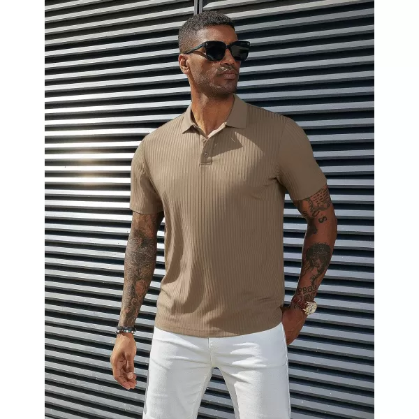PJ PAUL JONES Mens Texture Polo Shirts Casual Wrinkle Free Elasticity Short Sleeve Knit Golf Shirt Tops