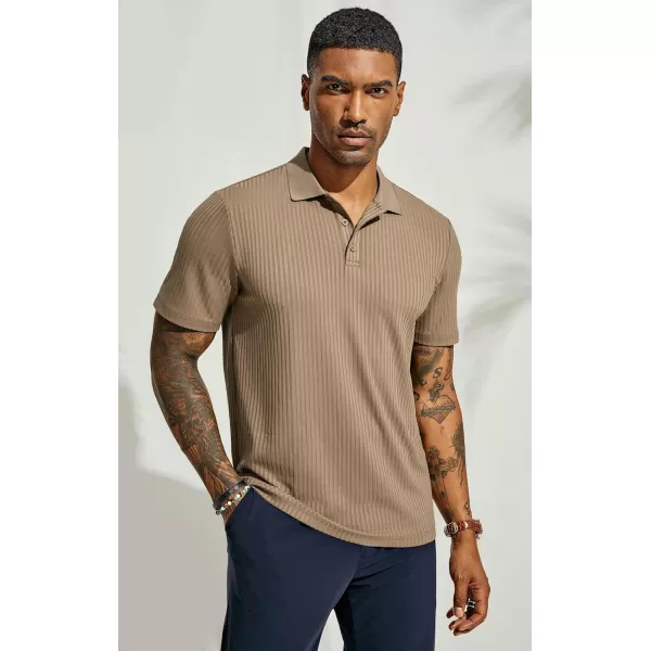 PJ PAUL JONES Mens Texture Polo Shirts Casual Wrinkle Free Elasticity Short Sleeve Knit Golf Shirt Tops
