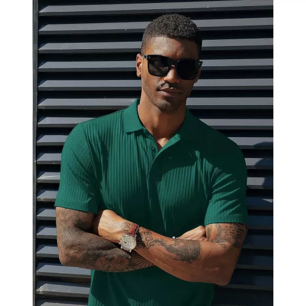 PJ PAUL JONES Mens Texture Polo Shirts Casual Wrinkle Free Elasticity Short Sleeve Knit Golf Shirt Tops