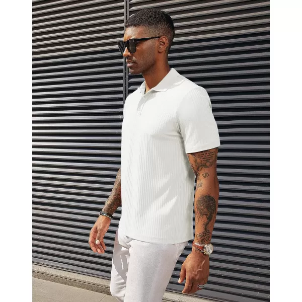 PJ PAUL JONES Mens Texture Polo Shirts Casual Wrinkle Free Elasticity Short Sleeve Knit Golf Shirt Tops