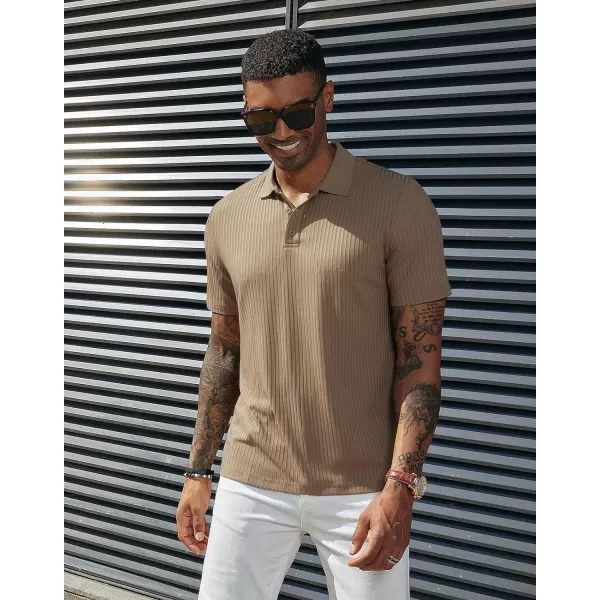 PJ PAUL JONES Mens Texture Polo Shirts Casual Wrinkle Free Elasticity Short Sleeve Knit Golf Shirt Tops