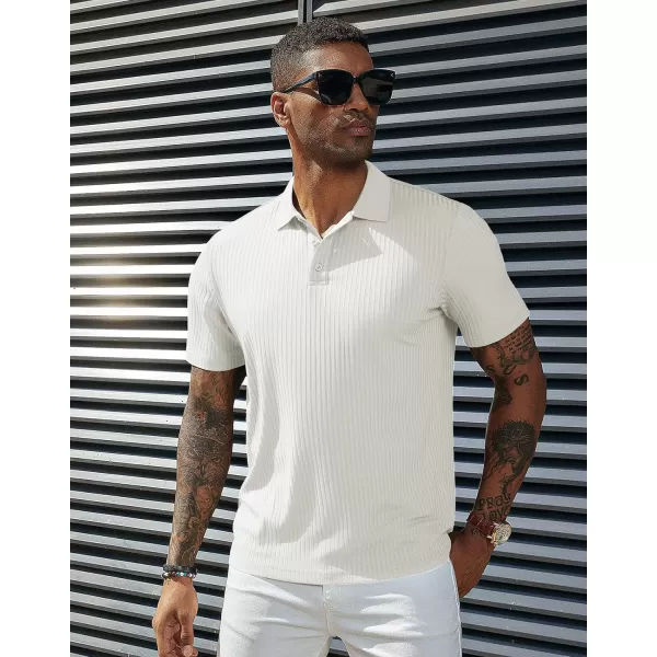 PJ PAUL JONES Mens Texture Polo Shirts Casual Wrinkle Free Elasticity Short Sleeve Knit Golf Shirt Tops