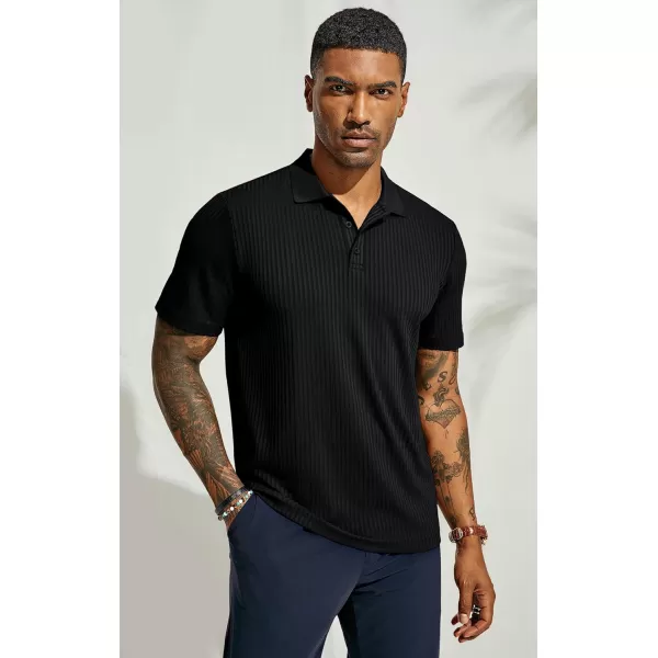 PJ PAUL JONES Mens Texture Polo Shirts Casual Wrinkle Free Elasticity Short Sleeve Knit Golf Shirt Tops
