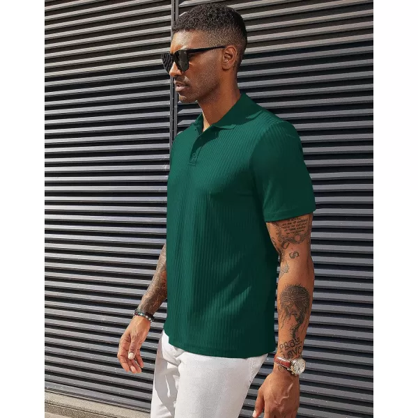 PJ PAUL JONES Mens Texture Polo Shirts Casual Wrinkle Free Elasticity Short Sleeve Knit Golf Shirt Tops