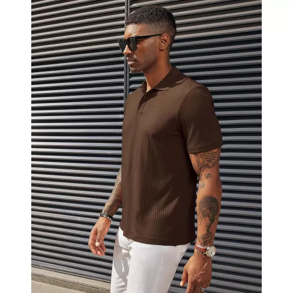 PJ PAUL JONES Mens Texture Polo Shirts Casual Wrinkle Free Elasticity Short Sleeve Knit Golf Shirt Tops