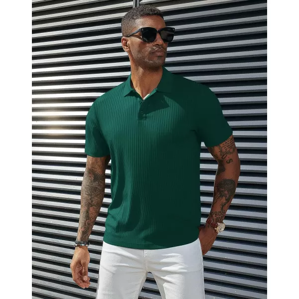 PJ PAUL JONES Mens Texture Polo Shirts Casual Wrinkle Free Elasticity Short Sleeve Knit Golf Shirt Tops