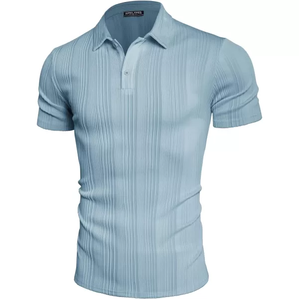 PJ PAUL JONES Mens Textured Knit Polo Shirts Regular Fit Stretchy Golf Shirts