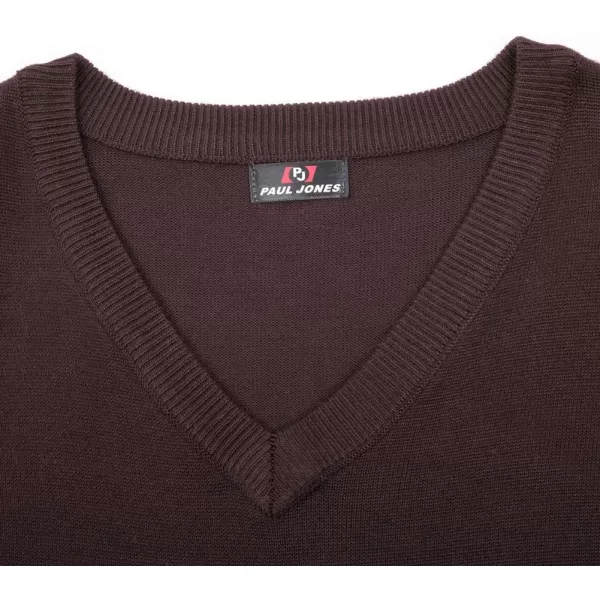 PJ PAUL JONES Mens V-Neck Knitted Sweater Vest Solid Plain Sleeveless Pullover Knitwear