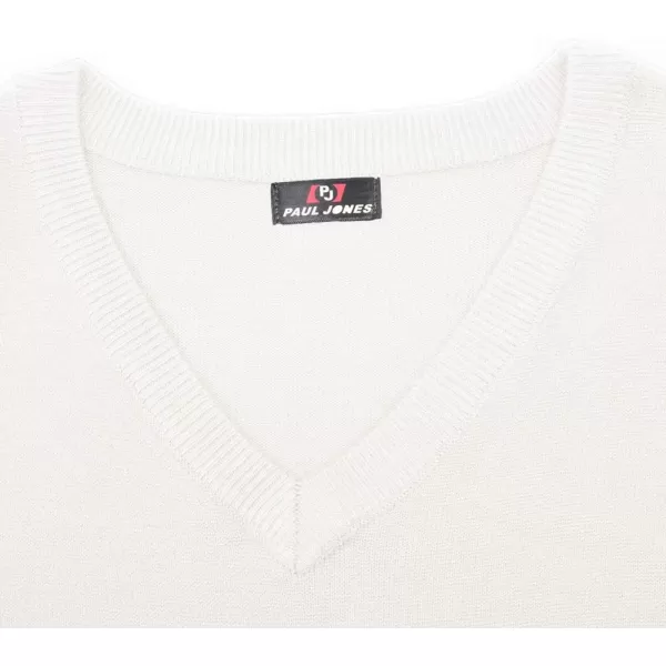 PJ PAUL JONES Mens V-Neck Knitted Sweater Vest Solid Plain Sleeveless Pullover Knitwear