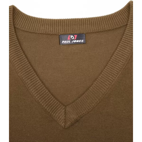 PJ PAUL JONES Mens V-Neck Knitted Sweater Vest Solid Plain Sleeveless Pullover Knitwear