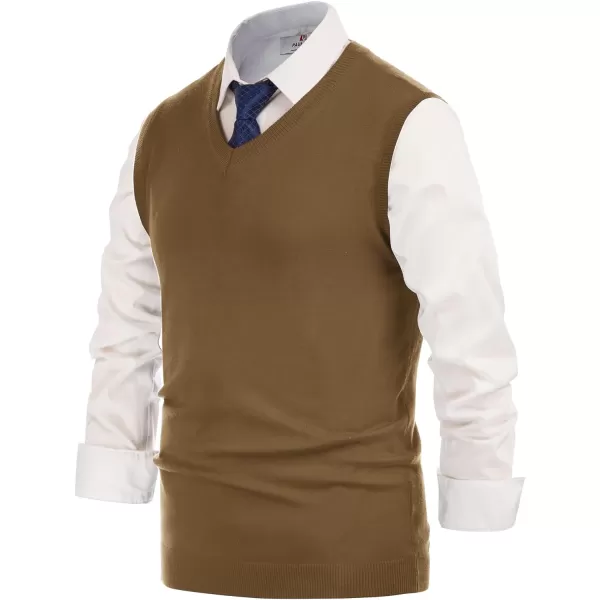 PJ PAUL JONES Mens V-Neck Knitted Sweater Vest Solid Plain Sleeveless Pullover Knitwear
