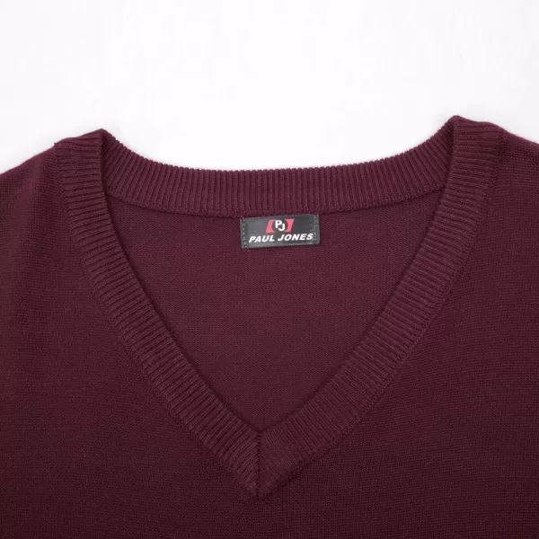 PJ PAUL JONES Mens V-Neck Knitted Sweater Vest Solid Plain Sleeveless Pullover Knitwear