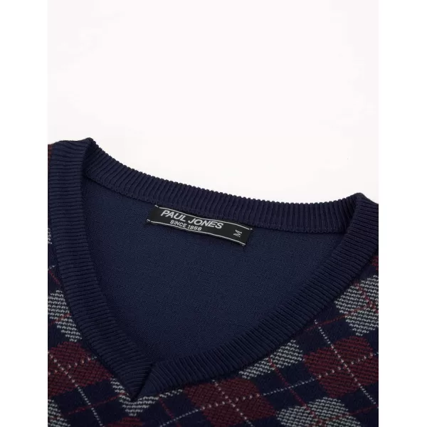 PJ PAUL JONES Mens V-Neck Knitted Sweater Vest Solid Plain Sleeveless Pullover Knitwear