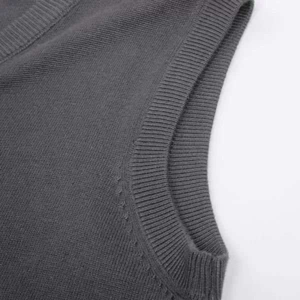 PJ PAUL JONES Mens V-Neck Knitted Sweater Vest Solid Plain Sleeveless Pullover Knitwear