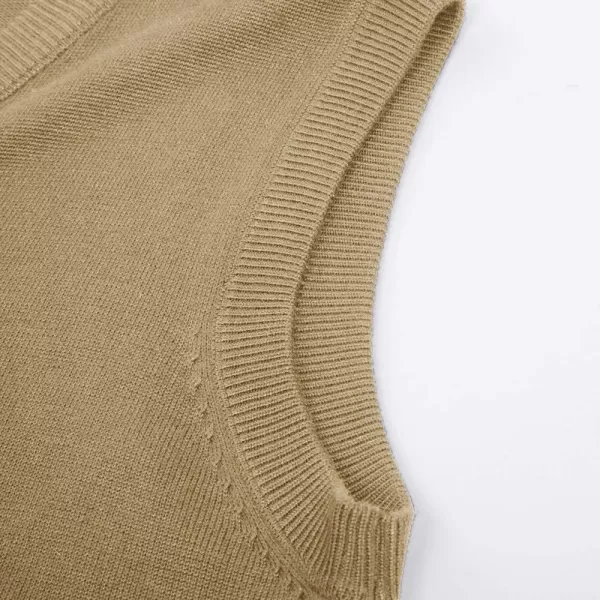 PJ PAUL JONES Mens V-Neck Knitted Sweater Vest Solid Plain Sleeveless Pullover Knitwear