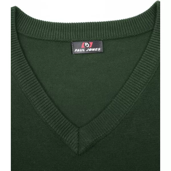 PJ PAUL JONES Mens V-Neck Knitted Sweater Vest Solid Plain Sleeveless Pullover Knitwear