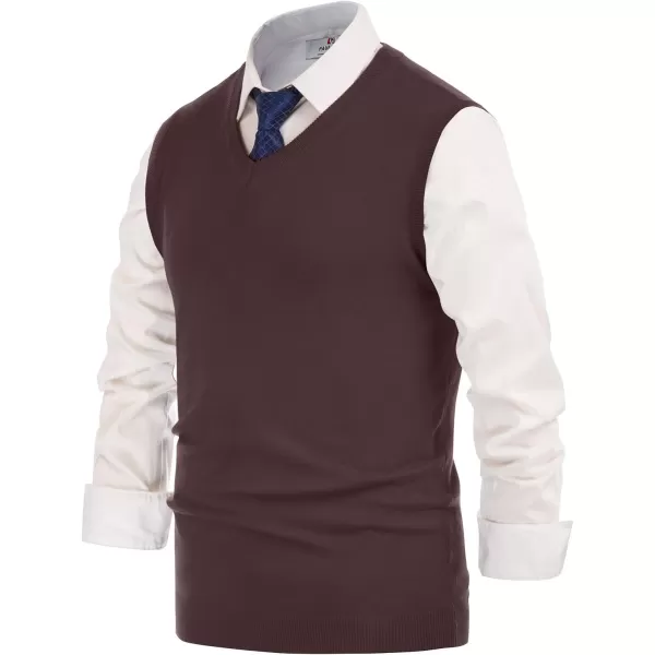 PJ PAUL JONES Mens V-Neck Knitted Sweater Vest Solid Plain Sleeveless Pullover Knitwear