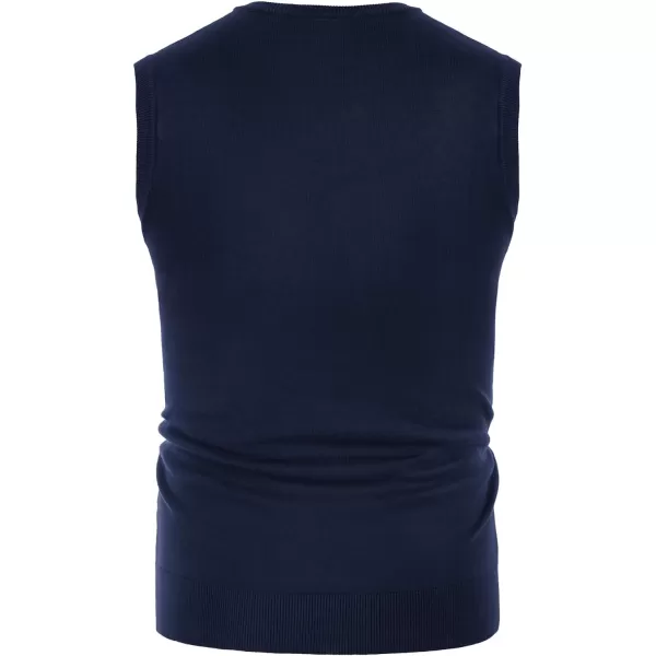 PJ PAUL JONES Mens V-Neck Knitted Sweater Vest Solid Plain Sleeveless Pullover Knitwear