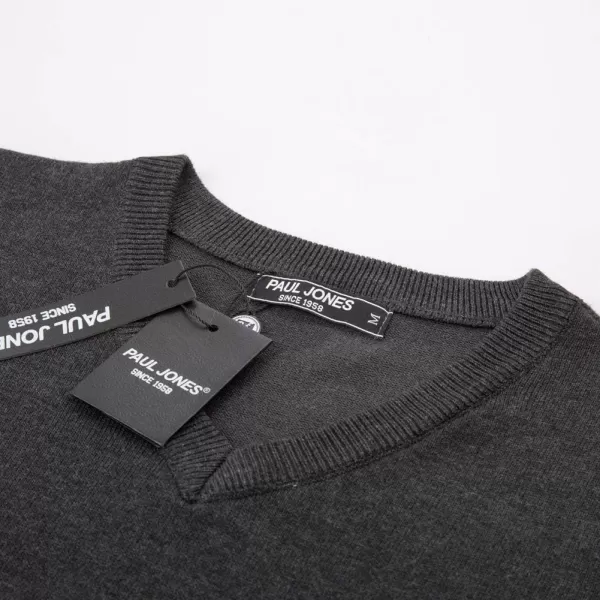 PJ PAUL JONES Mens V-Neck Knitted Sweater Vest Solid Plain Sleeveless Pullover Knitwear