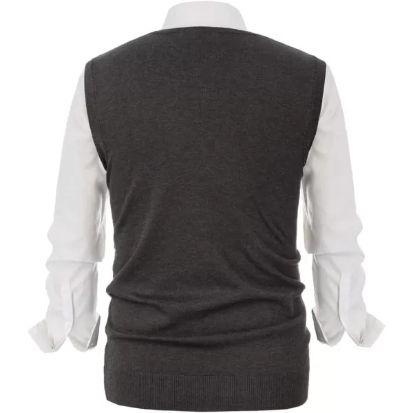 PJ PAUL JONES Mens V-Neck Knitted Sweater Vest Solid Plain Sleeveless Pullover Knitwear