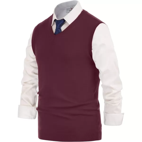 PJ PAUL JONES Mens V-Neck Knitted Sweater Vest Solid Plain Sleeveless Pullover Knitwear