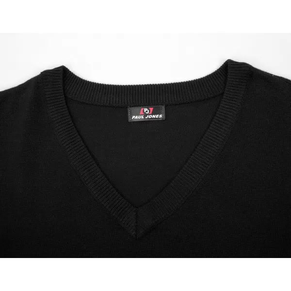 PJ PAUL JONES Mens V-Neck Knitted Sweater Vest Solid Plain Sleeveless Pullover Knitwear