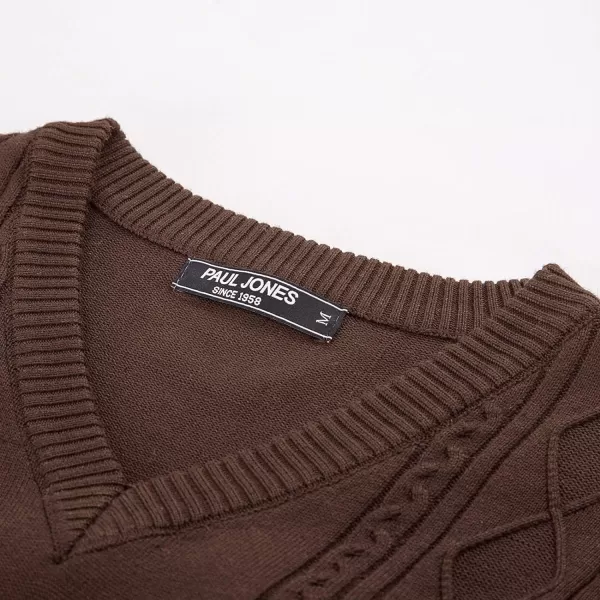 PJ PAUL JONES Men's V Neck Sweater Vest Cable Knitted Pullover Sweaters Vest