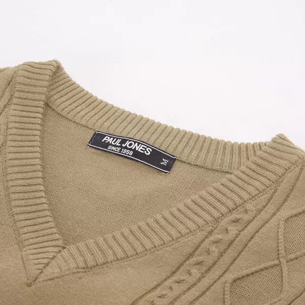 PJ PAUL JONES Men's V Neck Sweater Vest Cable Knitted Pullover Sweaters Vest