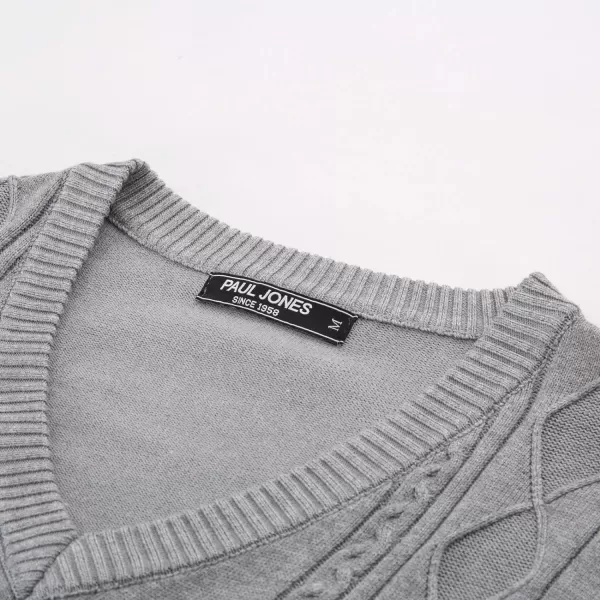 PJ PAUL JONES Men's V Neck Sweater Vest Cable Knitted Pullover Sweaters Vest
