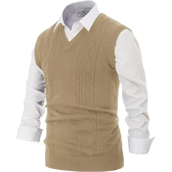 PJ PAUL JONES Men's V Neck Sweater Vest Cable Knitted Pullover Sweaters Vest