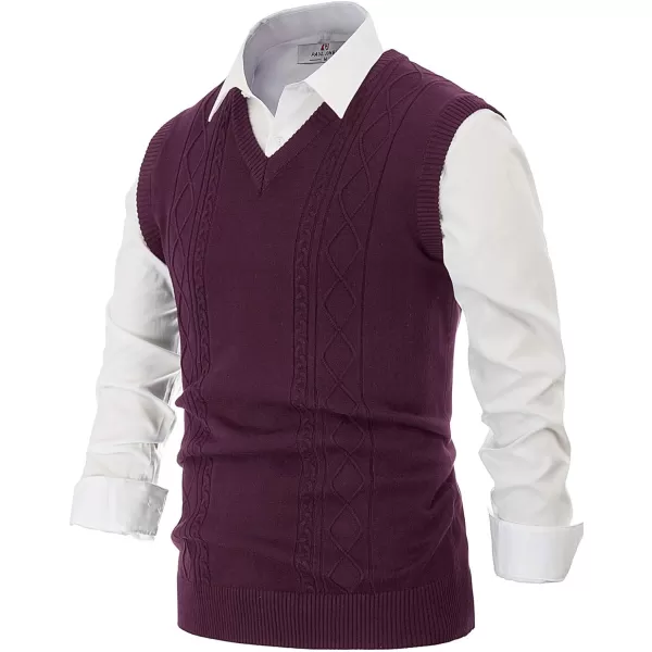 PJ PAUL JONES Men's V Neck Sweater Vest Cable Knitted Pullover Sweaters Vest