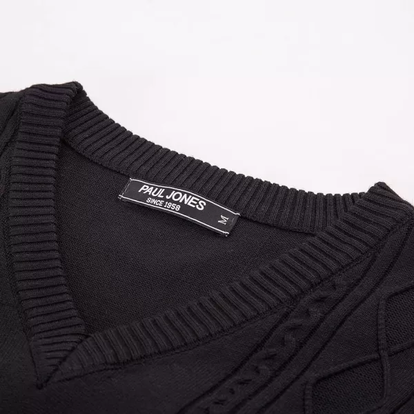 PJ PAUL JONES Men's V Neck Sweater Vest Cable Knitted Pullover Sweaters Vest