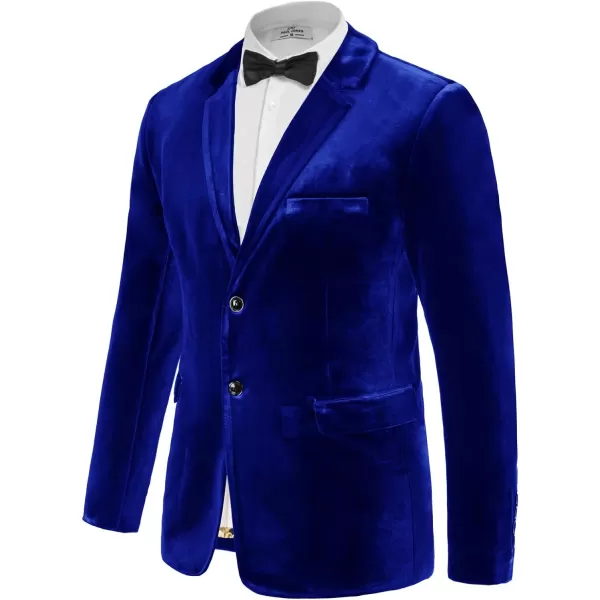 PJ PAUL JONES Mens Velvet Blazer Two Button Solid Slim Fit Blazer Sport Coat for Dinner Prom Wedding