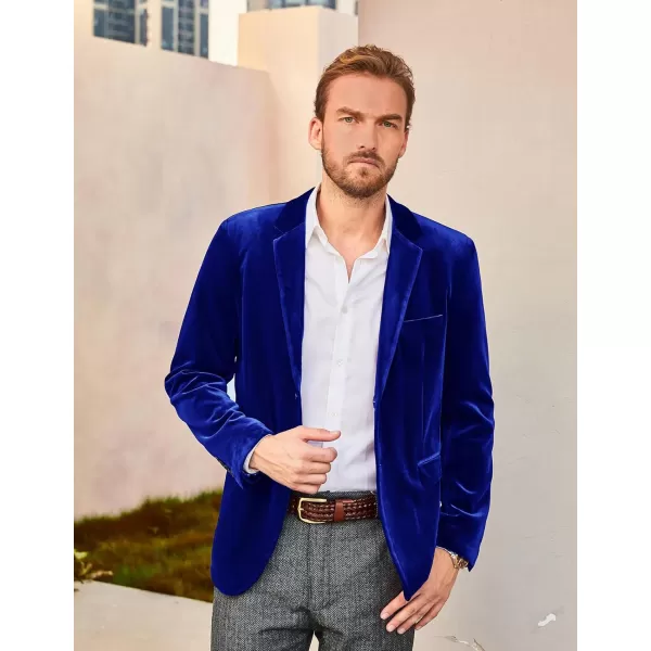 PJ PAUL JONES Mens Velvet Blazer Two Button Solid Slim Fit Blazer Sport Coat for Dinner Prom Wedding